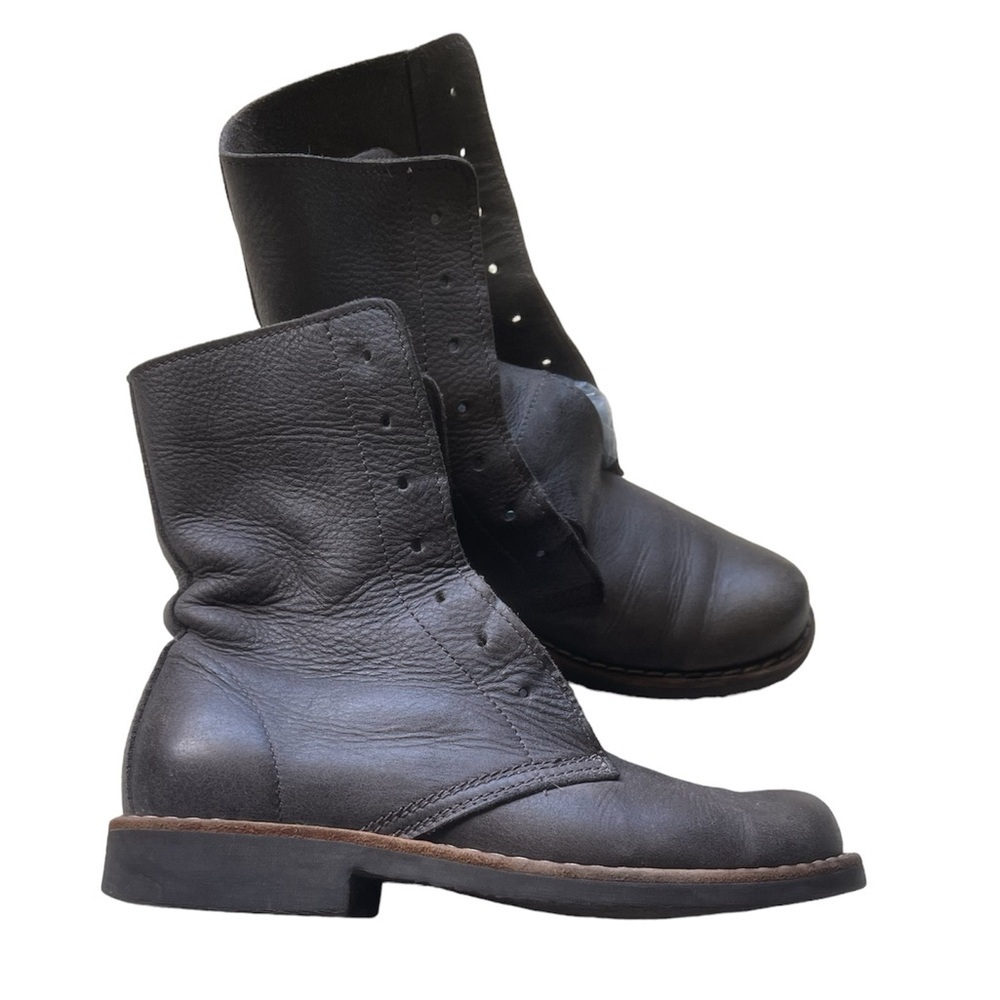 Roots Canada Grey Leather Lace Up Boots NO LACES Size 6